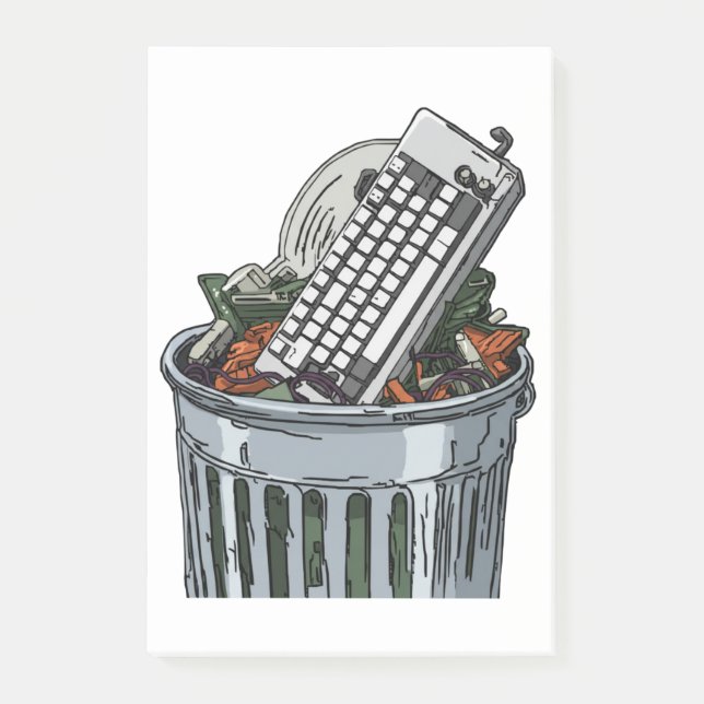 Post-it® Clavier sur poubelle (Devant)
