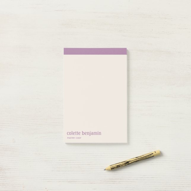 Post-it® Clean Minimalist Lavender Purple & Pale Peach (Sur un bureau)