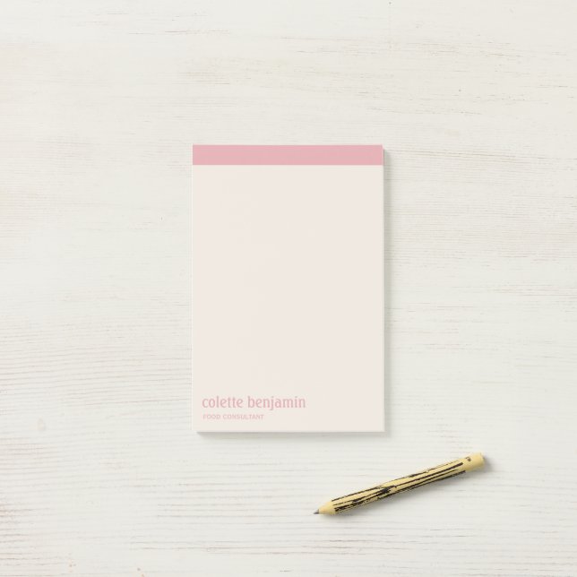 Post-it® Clean Minimalist Pastel Pink & Pale Peach (Sur un bureau)