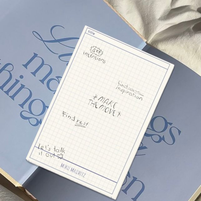 Post-it® Clear Minimal Grid Custom Name Sticky Notepad (Créateur téléchargé)