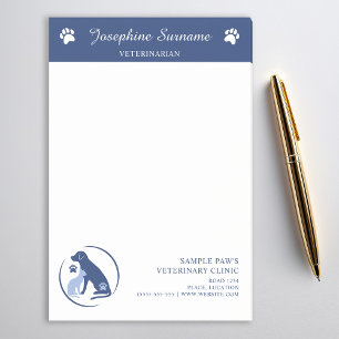 Post-it® Clinique Vétérinaire Bleue Vétérinaire Logo Et Tex