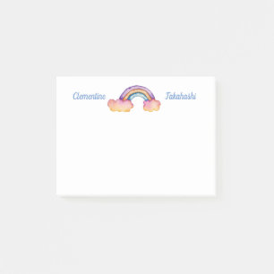 Post-it® Cloud arc-en-ciel mignon Ajoutez votre nom Les