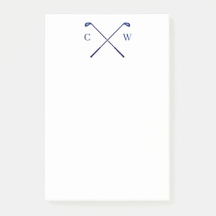 Post-it® Club de golf Monogramme personnalisé Blue Post it