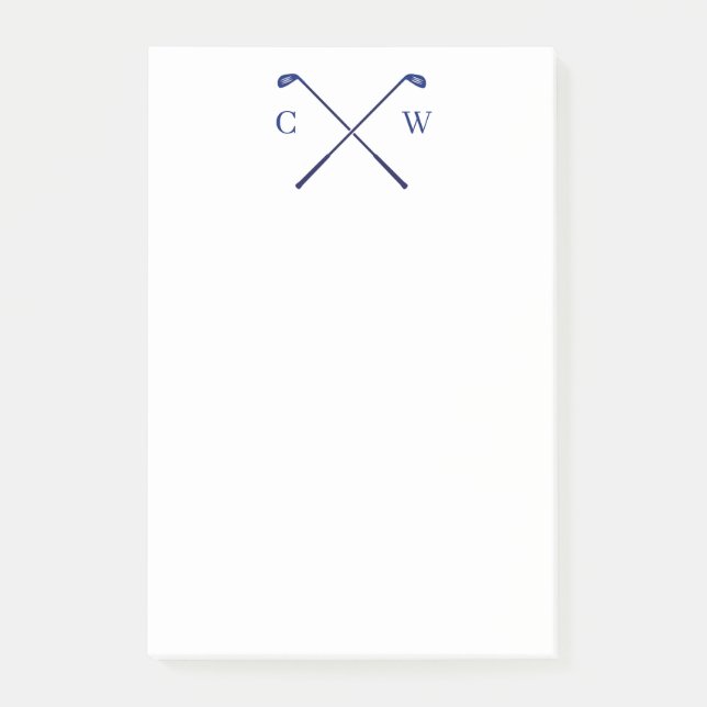 Post-it® Club de golf Monogramme personnalisé Blue Post its (Devant)