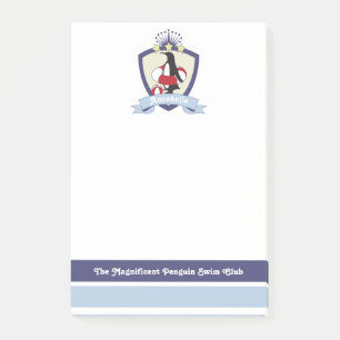 Post-it® Club de natation personnalisé Crest Cute Penguin E