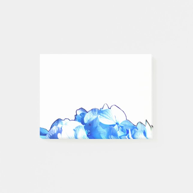 Post-it® Cobalt bleu floral élégant bleu hydrangées (Devant)