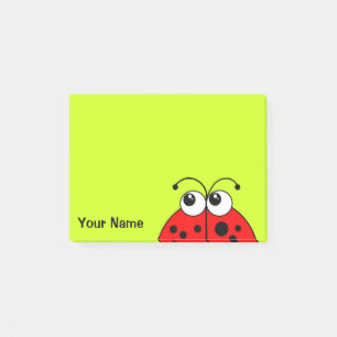 Post-it® Coccinelle rouge mignonne sur le vert personnalisé