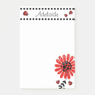 Post-it® Coccinelle rouge moderne personnalisée