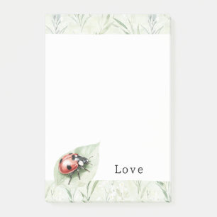 Post-it® Coccinelle sur l'amour de feuille