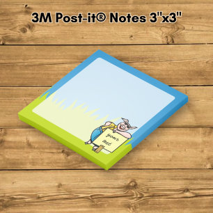 Post-it® Cochon avec Panneau