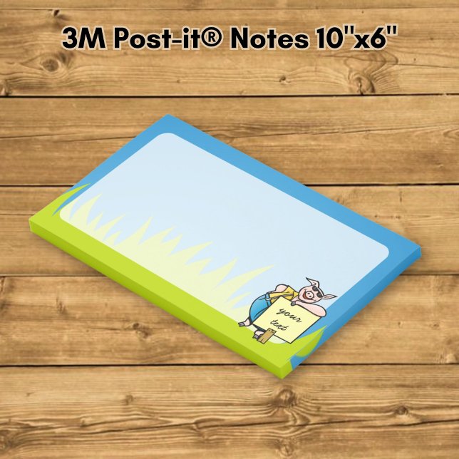 Post-it® Cochon avec panneau (Créateur téléchargé)