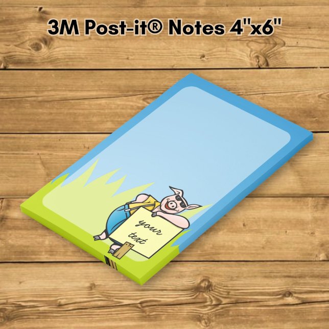Post-it® Cochon avec panneau (Créateur téléchargé)