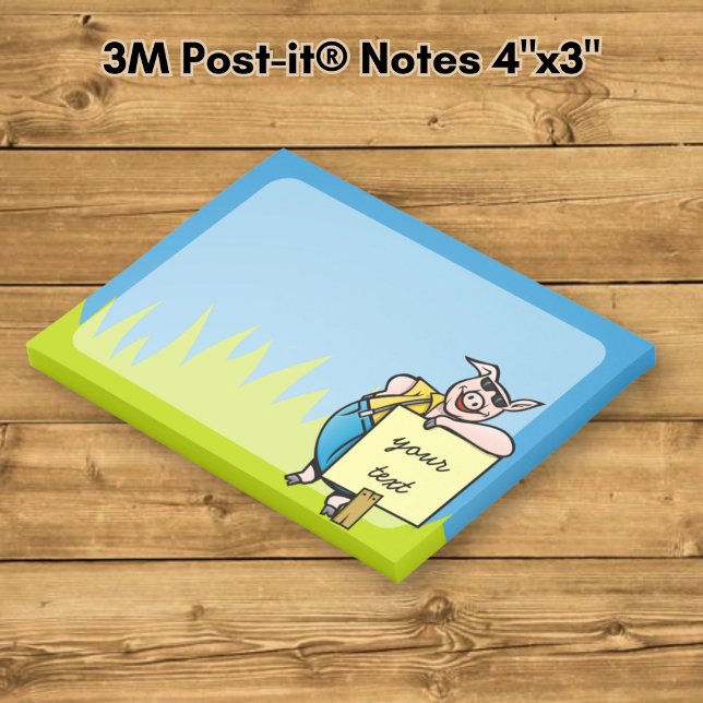 Post-it® Cochon avec un panneau (Créateur téléchargé)