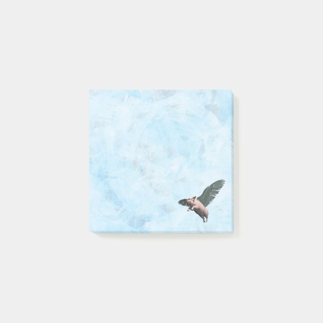 Post-it® Cochon mignon volant dans le ciel (Devant)