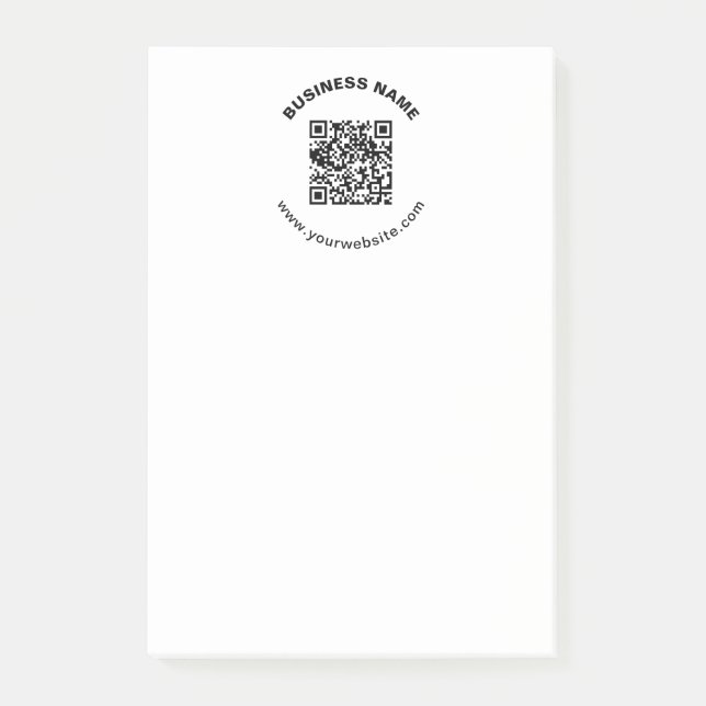 Post-it® Code QR avec nom d'entreprise Texte circulaire gra (Devant)