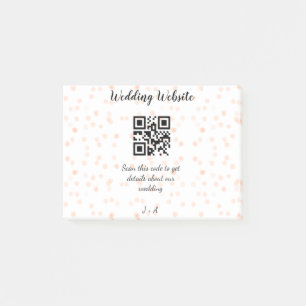 Post-it® Code QR de site web de mariage pour les détails or