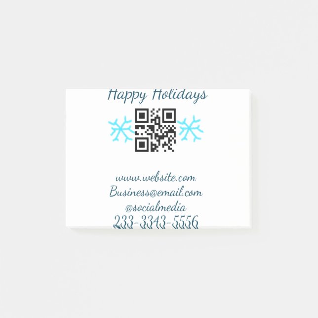 Post-it® code QR personnalisé simple ajoutez votre nom text (Devant)