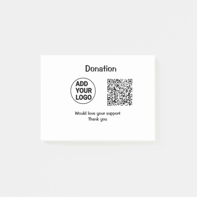 Post-it® Code QR simple minimal ajouter logo texte médias s (Devant)