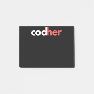 Post-it® Codher Girl Programmer Femmes Ingénieur de tige Am