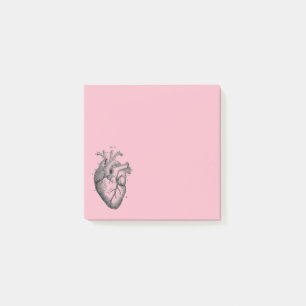 Post-it® Coeur anatomique vintage d'humain de dessin