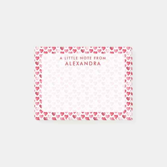 Post-it® Cœur aquarelle rouge (Devant)