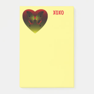 Post-it® Coeur d'amour papillon