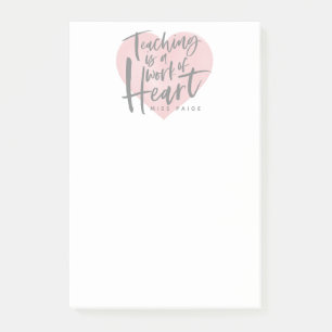 Post-it® Coeur d'aquarelle de cadeau de professeur