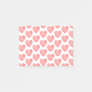 Post-it® Coeur d'aquarelle rose motif