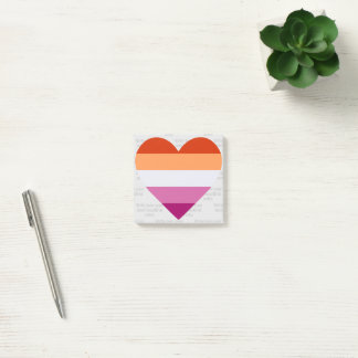 Post-it® Coeur du drapeau lesbien