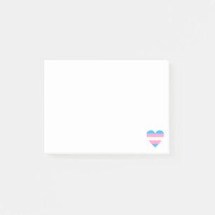 Post-it® Coeur du drapeau transgenre