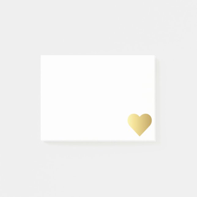 Post-it® Coeur élégant d'or de Faux (Devant)