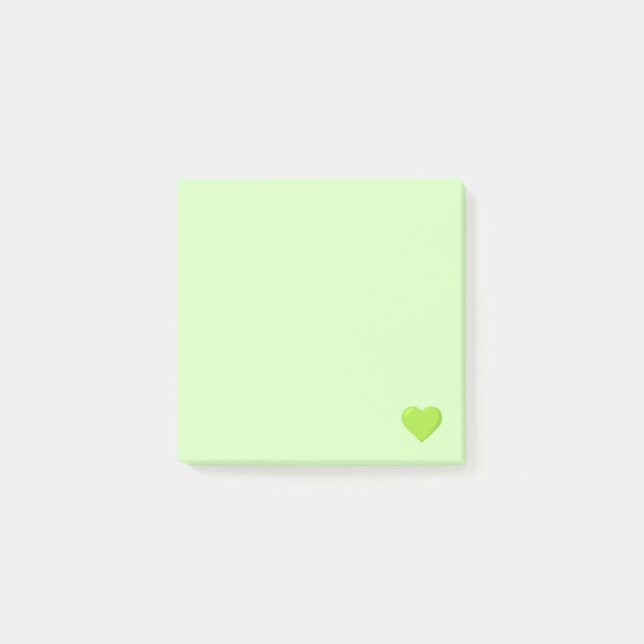 Post-it® Coeur Emoji Vert (Devant)