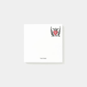 Post-it® Coeur héraldique avec ailes Armoiries Crest