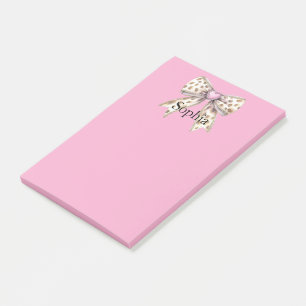 Post-it® Coeur rose Leopard Girl Bow