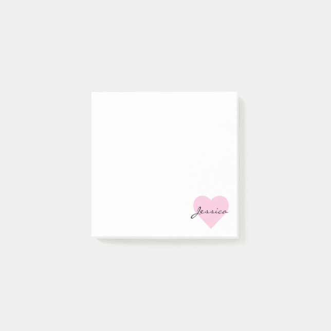 Post-it® Coeur rose mou personnalisé (Devant)