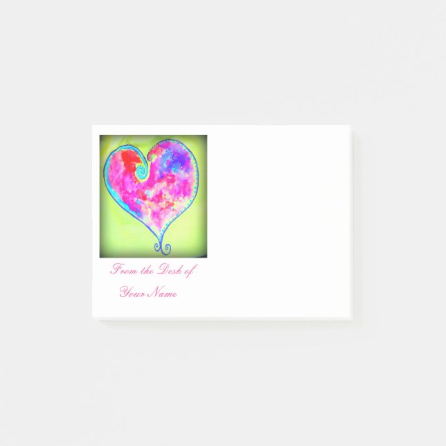 Post-it® coeur rose tourbillonnant (Devant)