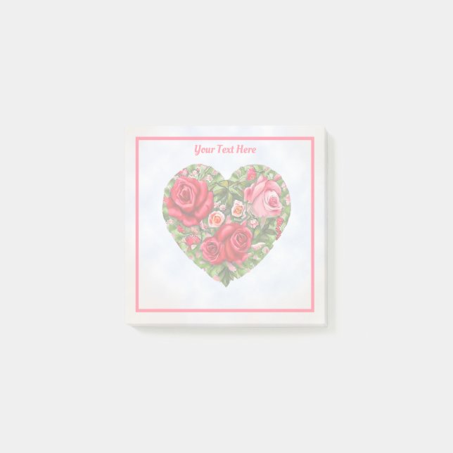 Post-it® Coeur Rose vintage (Devant)