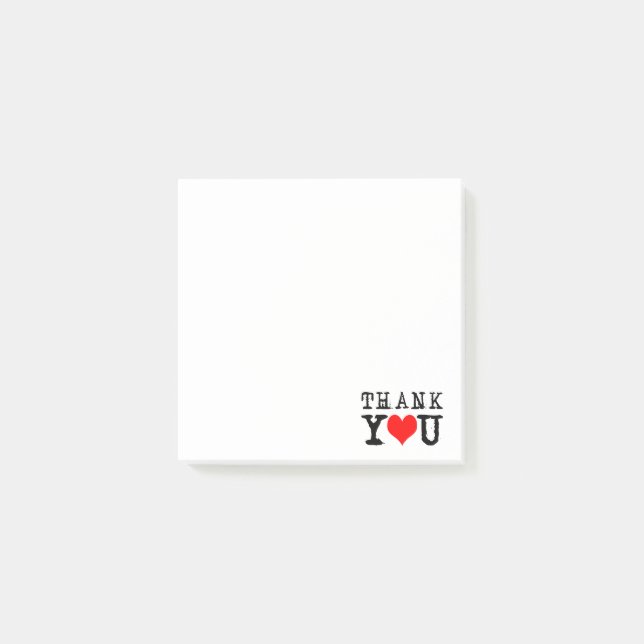 Post-it® Coeur rouge Merci (Devant)