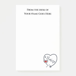 Post-it® Coeur rouge stéthoscope d'infirmière appréciation