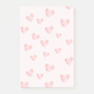 Post-it® Coeurs d'aquarelle rose pâle
