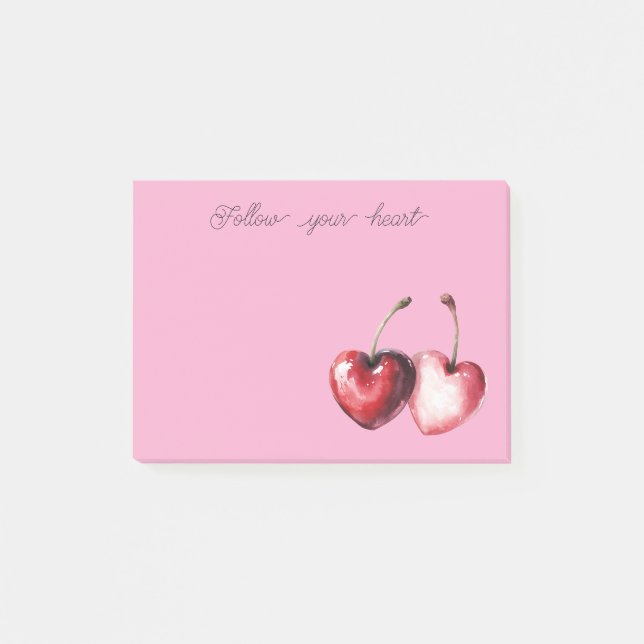 Post-it® Cœurs de Cerise Rouge Rose (Devant)