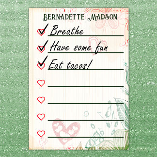 Post-it® Coeurs de doodle tendance et liste de choses à fai