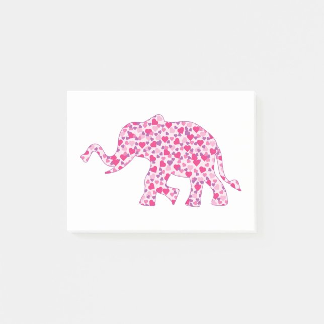 Post-it® Coeurs-éléphants-roses (1) (Devant)
