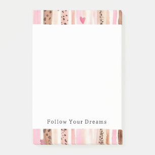 Post-it® Coeurs Empreintes de léopard Brown rose Fille