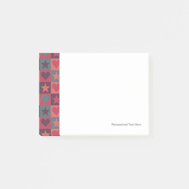 Post-it® Coeurs et rose de profil sous convention (Devant)