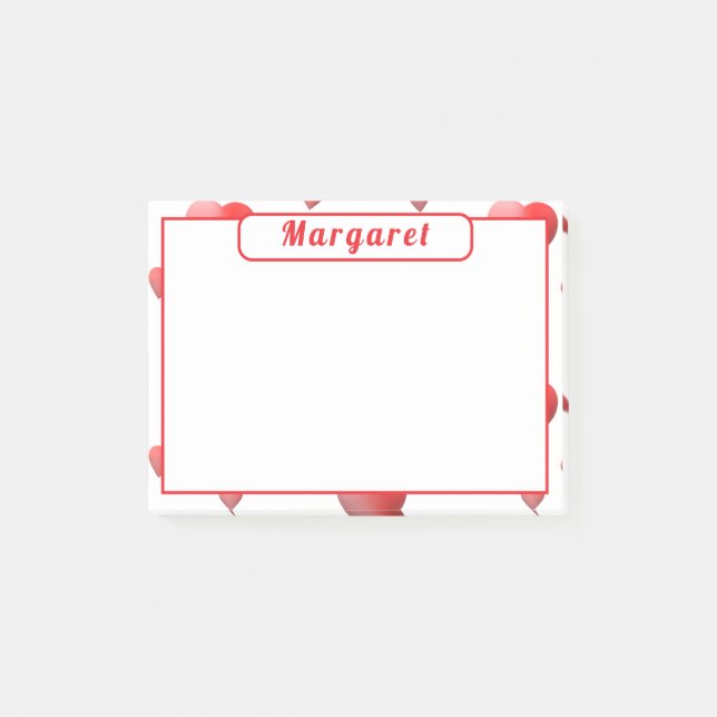 Post-it® Cœurs Personnalisés  (Devant)