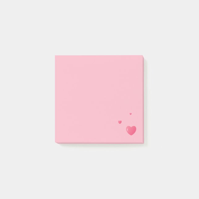Post-it® Coeurs Publier des notes informatiques / Rose (Devant)