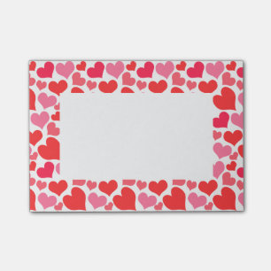 Post-it® Coeurs rouges et roses de Saint-Valentin pour