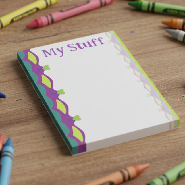 Post-it® Cœurs Vert Citron Avec Du Violet (Cute and adorably fun for the young at heart. Bright colors and lime green hearts.)