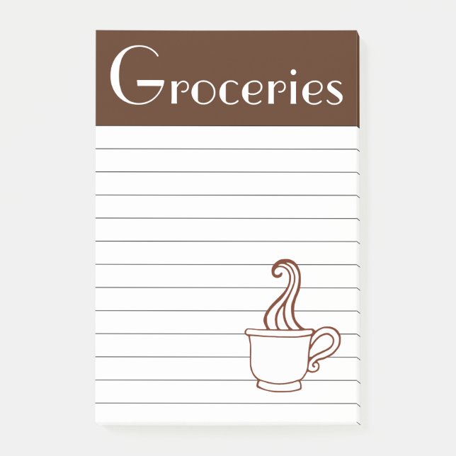 Post-it® Coffee Groceries Post It Notes (Devant)